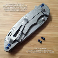 Hinderer Knife XM18 XM24 ZT0392 Pocket Clip & Filler Tab 4PC Titanium Screw Set BLUE