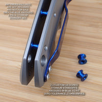 Zero Tolerance ZT0456 ZT 456 0456BW Knife BLUE Anodized Titanium Ti Standoff Set
