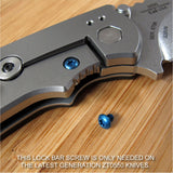 Zero Tolerance ZT0550 550 ZT Knife 4PC Titanium Body & Lock Bar Screw Set BLUE