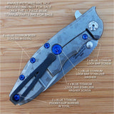 Zero Tolerance ZT0562 562CF ZT Knife 11PC Titanium Screw Set inc LBS Washer BLUE