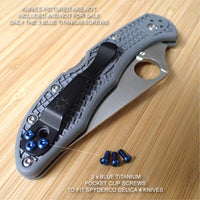 Spyderco Endura 4 Titanium Ti T6 BLUE Pocket Clip Torx Screws Set - NO KNIFE