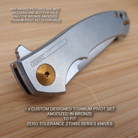 Zero Tolerance ZT0450 ZT 450 0450 450CF Custom Titanium Pivot Anodized BRONZE