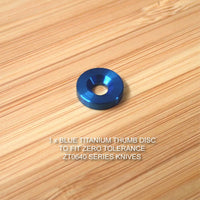Zero Tolerance ZT0640WBW ZT 0640WBW Knives Custom Titanium Thumb Disc Washer - BLUE