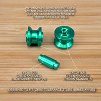 Zero Tolerance ZT0393 ZT 0393 Titanium 3pc Blade Stop Pin & Standoff Set - GREEN