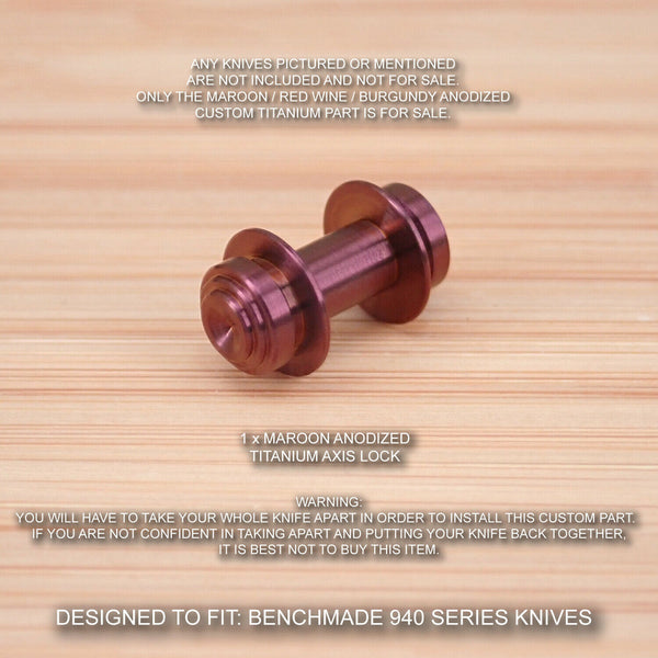 Benchmade 940-1 Osborne Custom Titanium Axis Lock Anodized - MAROON / RED WINE