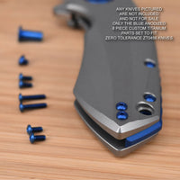 Zero Tolerance ZT0456 456 ZT Knife Titanium 8pc Custom Screw and Nut Set - BLUE
