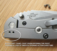 Zero Tolerance ZT0550 560 566 ZT Knife 2pc Pocket Clip Titanium Screws Set  BLUE