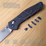 Set Vite E Perno In Titanio Anodizzato Blu Per Coltello Benchmade 940 Osborne, BUXAN - Foto 2