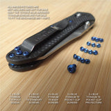 Benchmade 940-1 Osborne Knife 15PC Custom BLUE Anodized Titanium Torx Screw Set