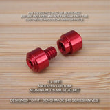 Benchmade 940-1 Osborne Knife 2 pc Custom Designed Thumb Stud Set Anodized RED