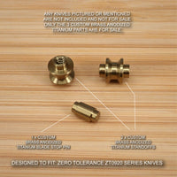 Zero Tolerance ZT0920 ZT 0920 920 Custom Titanium 3pc Standoff + Pin Set - BRASS