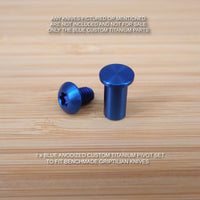 Benchmade 551 550 553 Full Griptilian 2 PC Custom Ti Titanium Pivot Set - BLUE