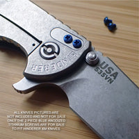 Hinderer Knives XM18 XM24 Pocket Clip / Filler Tab 2PC Titanium Screw Set - BLUE
