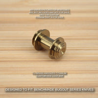 Benchmade 533 MINI BUGOUT Custom BRASS Anodized Titanium Axis Lock Bar