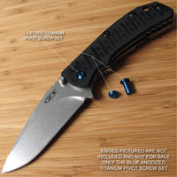 Zero Tolerance ZT0550  ZT 550 Knife BLUE Anodized Titanium Pivot Torx Screw Set