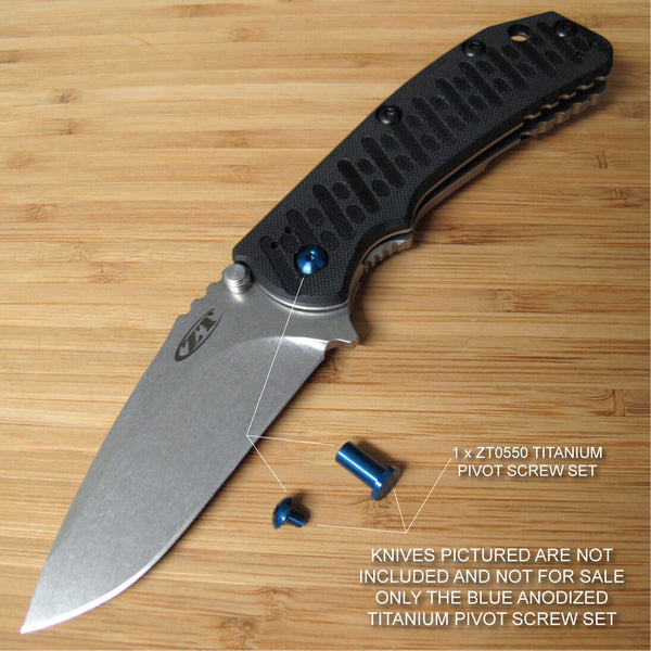 Zero Tolerance ZT0550 ZT 550 Knife BLUE Anodized Titanium Pivot Torx Screw Set