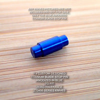 Zero Tolerance ZT0456 ZT 0456 BW Custom Anodized Titanium  Blade Stop Pin - BLUE