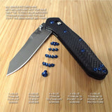 Benchmade 940-1 Osborne Knife 16 PC BLUE Anodized Titanium Screw Set + Pivot Set