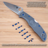 18 pc BLUE Anodized Pivot + Full Screw Set for Spyderco Endura 4 FRN (NO KNIFE)