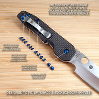 Spyderco Smock C240CFP Custom Titanium 12pc BLUE Anodized Screw Set - (No Knife)