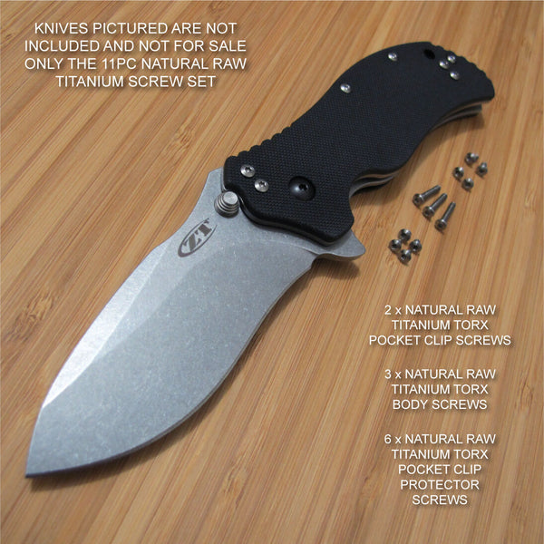 Zero Tolerance ZT0350 350 ZT0350SW 0350 ZT Knife 11PC Titanium Screw Set RAW Ti