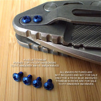 Hinderer Knife XM18 XM24 Pocket Clip & Filler Tab 4PC Titanium Screw Set - BLUE
