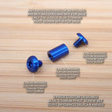 3pc Custom Titanium Pivot Screw Set BLUE fits Spyderco Delica 4 FRN (NO KNIFE)