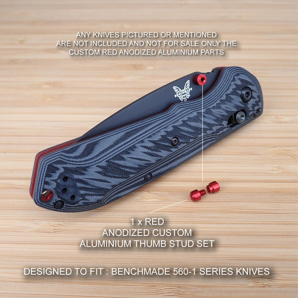 BENCHMADE 560BK-1 SUPER FREEK Custom 2pc Thumb Stud Set Anodized RED (No knife)
