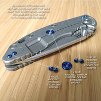 Hinderer Knives XM18 XM24 Eklipse Custom 5pc Titanium LBS Washer & Screw Set - BLUE