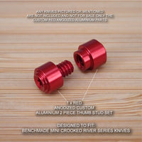 Benchmade Mini Crooked River 15085-2 Custom Aluminium Thumb Stud Set - RED
