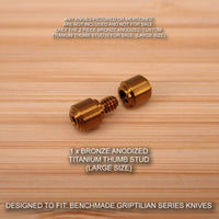 Benchmade 553 551-1 550-1 Griptilian 2pc (LARGE) Custom Titanium Thumb Stud Set BRONZE