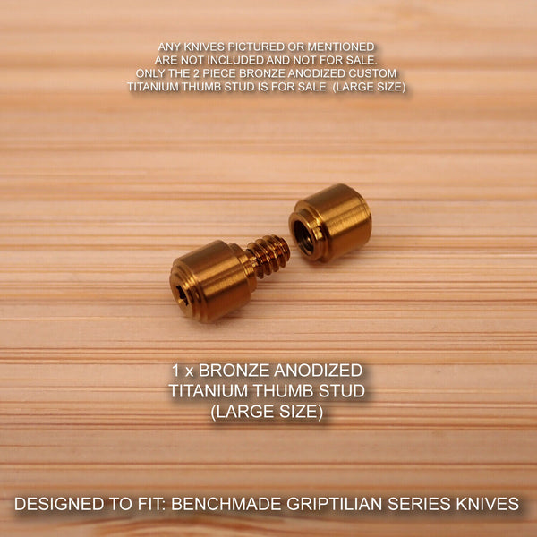 Benchmade 550 551 Griptilian 2pc (LARGE) Custom Titanium Thumb Stud Set BRONZE
