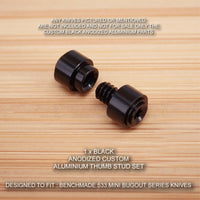 Benchmade 533 Mini BUGOUT Custom Designed Thumb Stud Set - Anodized BLACK
