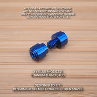 Benchmade 945 945BK-1 Mini Osborne Custom Titanium Thumb Stud Set Anodized BLUE