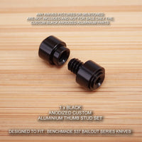 Benchmade 537 BAILOUT Custom Designed 2 Piece Thumb Stud Set - Anodized BLACK