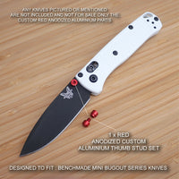 Benchmade 533BK-2 Mini BUGOUT Custom Designed Thumb Stud Set - Anodized RED