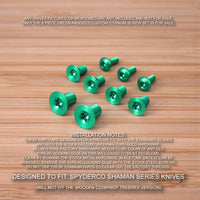9 Piece Anodized Titanium Screw Set for Spyderco Shaman