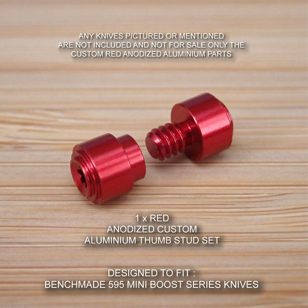 Benchmade 595 595BK Mini Boost Custom Designed Thumb Stud Set Anodized RED
