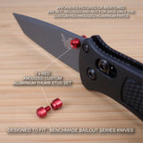 Benchmade 537 BAILOUT Custom Designed 2 Piece Thumb Stud Set - Anodized RED