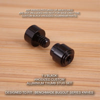 Benchmade 535 BUGOUT Custom Designed 2 Piece Thumb Stud Set - Anodized BLACK