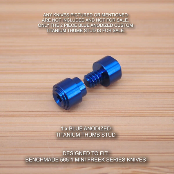 Benchmade 565-1 Mini Freek 2 Piece Custom Titanium Thumb Stud Set Anodized BLUE