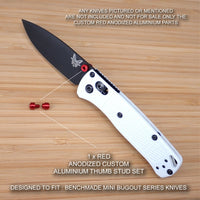 Benchmade 533BK-2 Mini BUGOUT Custom Designed Thumb Stud Set - Anodized RED