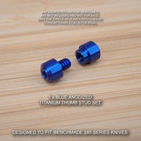 Custom Titanium Thumb Studs fits Benchmade 585 Mini Barrage - BLUE (no knife)