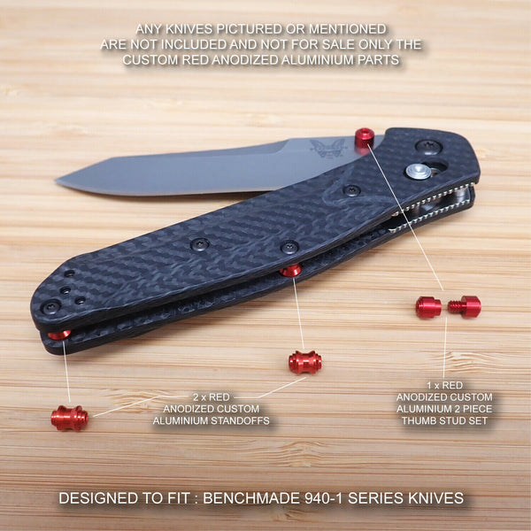 Benchmade 940-1 Osborne 4 pc Thumb Stud & Standoff Set Anodized RED (NO KNIFE)