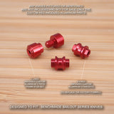 Benchmade 537 537GY 537GY-1 BAILOUT 4pc Standoff / Thumb Stud Set - Anodized RED
