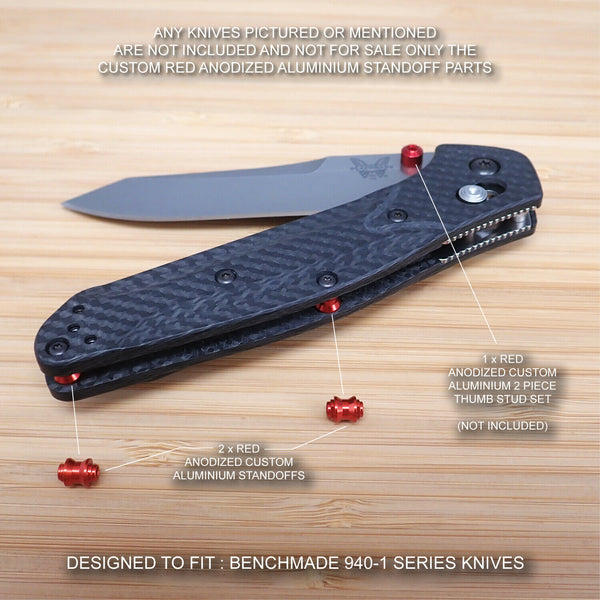 Benchmade 940-1 Osborne 2 piece Standoff / Spacer Set Anodized RED (NO KNIFE)