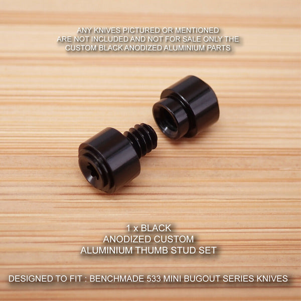Benchmade 533BK-1 Mini BUGOUT Custom Designed Thumb Stud Set - Anodized BLACK