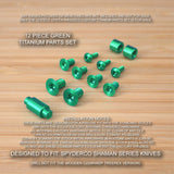 12 pc Titanium Screw + Pin + Standoff Set for Spyderco Shaman