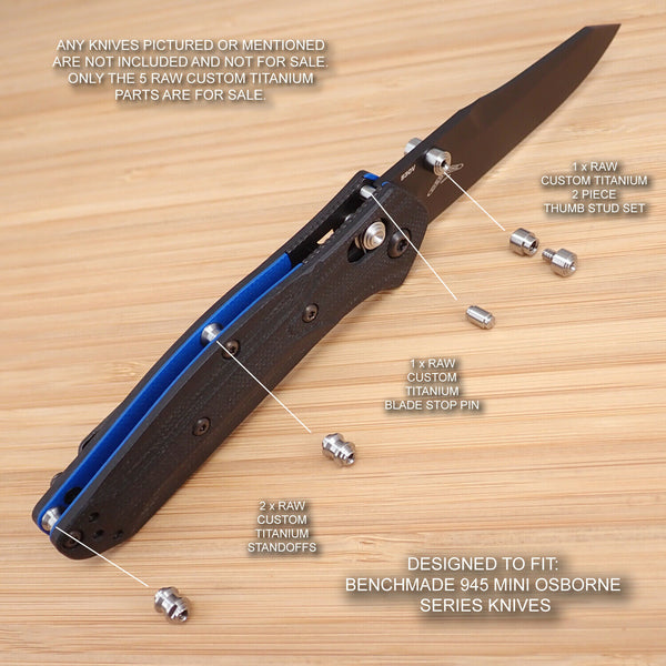 Benchmade 945 945BK-1 Mini Osborne Titanium Blade Stop Pin & Standoff & Thumb Stud Set