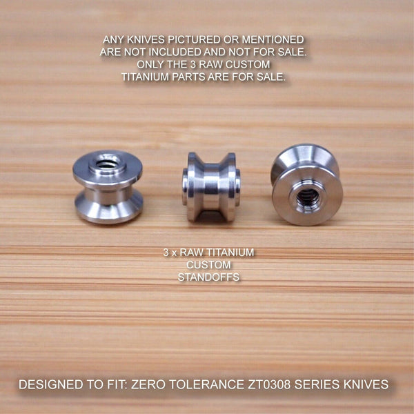 Zero Tolerance ZT0308 ZT 308 0308 0308BLKTS Custom RAW Titanium 3pc Standoff Set